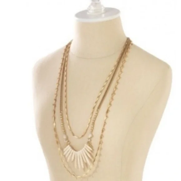 :: Stella & Dot | Versatile Howlite & Gold 5-in-1 Zuni Layering Necklace… - Picture 9 of 16